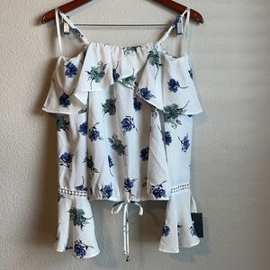 Off the shoulder bell sleeve top